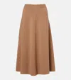 Jardin Des Orangers Wool And Cashmere Midi Skirt In Brown