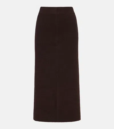 Jardin Des Orangers Wool And Cashmere Pencil Skirt In Brown