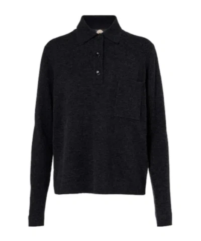 Jardin Des Orangers Wool And Cashmere Polo Sweater In Black