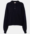 Jardin Des Orangers Wool And Cashmere Polo Sweater In Blue
