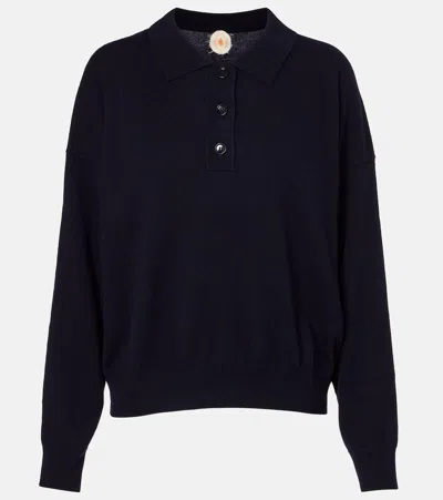 Jardin Des Orangers Wool And Cashmere Polo Sweater In Blue
