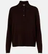 Jardin Des Orangers Wool And Cashmere Polo Sweater In Brown