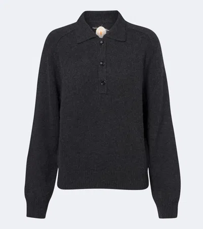 Jardin Des Orangers Wool And Cashmere Polo Sweater In Gray