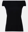 Jardin Des Orangers Off-shoulder Wool And Cashmere Top In Black