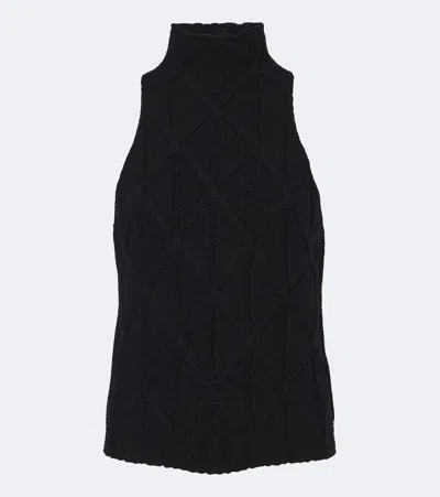 Jardin Des Orangers Wool And Cashmere Top In Black