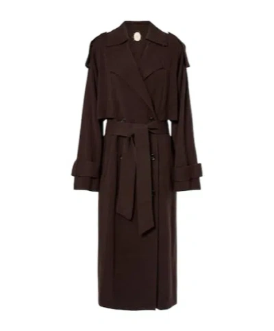 Jardin Des Orangers Wool And Cashmere Trench Coat In Brown
