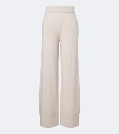 Jardin Des Orangers Wool And Cashmere Wide-leg Pants In Neutral