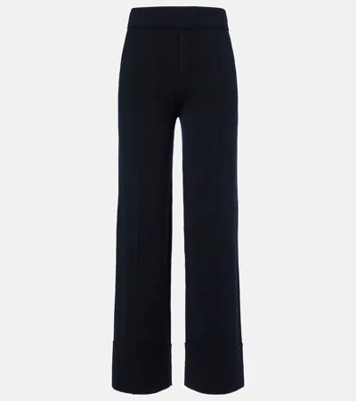 Jardin Des Orangers Wool And Cashmere Wide-leg Pants In Black