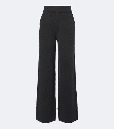 Jardin Des Orangers Wool And Cashmere Wide-leg Pants In Gray