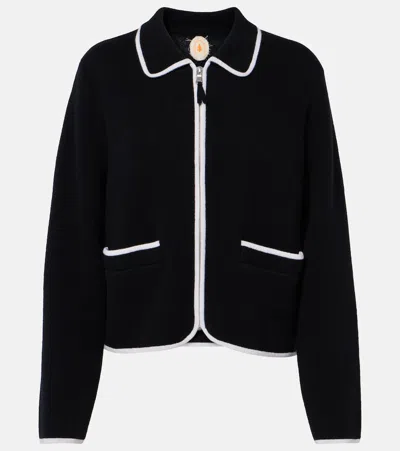 Jardin Des Orangers Wool And Cashmere Zip-up Jumper In Black