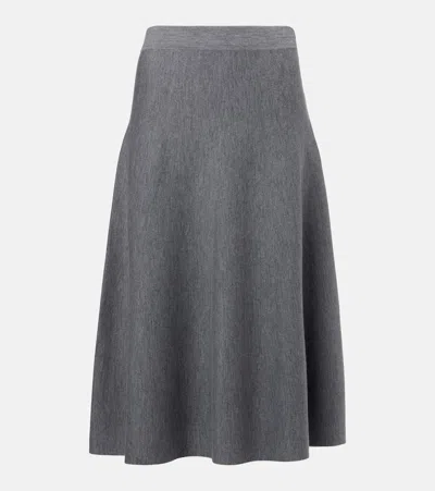 Jardin Des Orangers Wool High-rise Midi Skirt