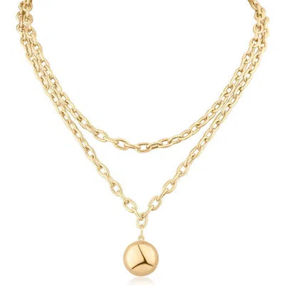 Jardin Disc Pendant Layered Necklace In Gold