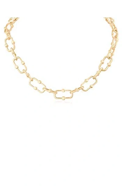 Jardin Dotted Paper Clip Chain Necklace In Gold