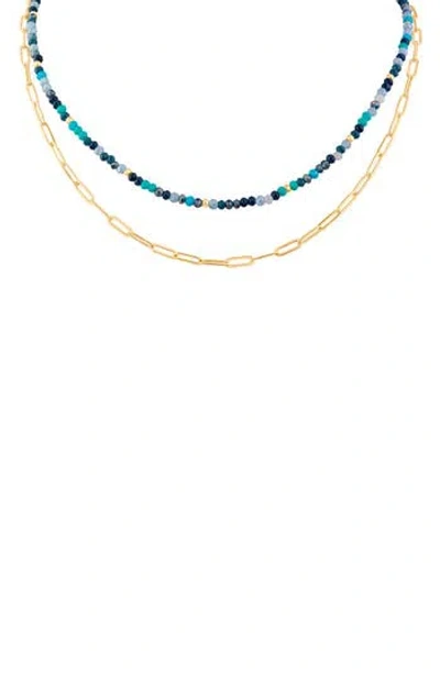 Jardin Double Layered Necklace In Blue