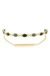 Jardin Double Strand Bead & Chain Bracelet In Green/gold