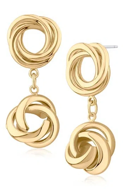 Jardin Double Twist Drop Earrings In Gold