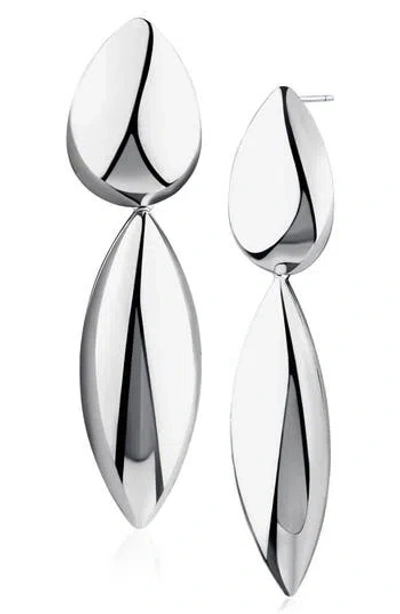 Jardin Elongated Drop Earrings In Silver