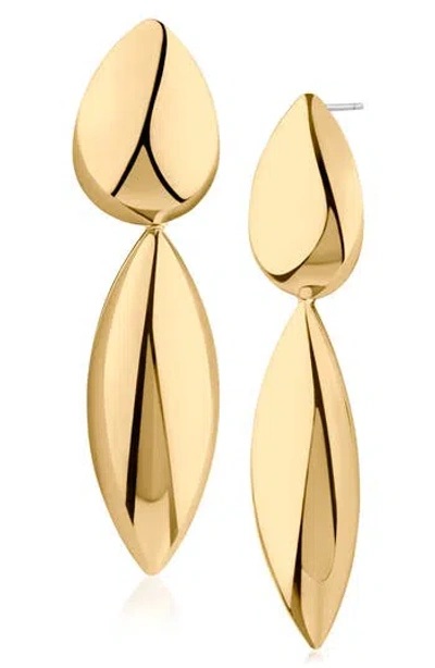 Jardin Elongated Marquise Drop Earrings In Gold