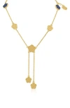 Jardin Enamel Clover Station Chain Y-necklace In Navy/gold