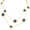 Jardin Enamel Clover Station Long Necklace