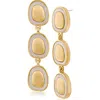 Jardin Enamel Inlay Triple Disc Drop Earrings