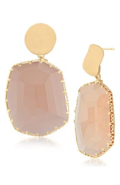 Jardin Faceted Glass Drop Earrings In Gold