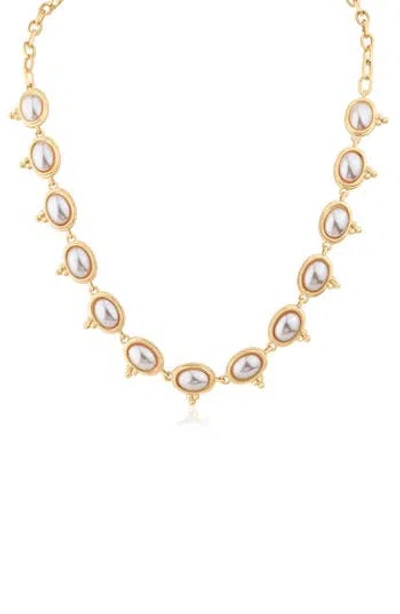 Jardin Faux Pearl Frontal Necklace In Multi