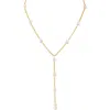 Jardin Faux Pearl Lariat Necklace In White/gold