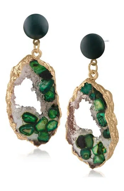 Jardin Faux Stone Resin Drop Earrings In Multi