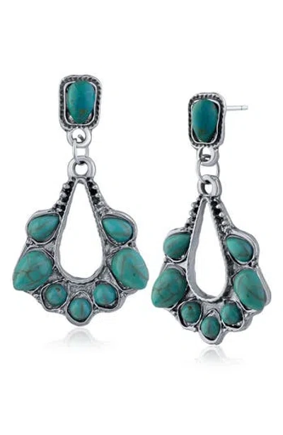 Jardin Faux Turquoise Teardrop Earrings In Blue
