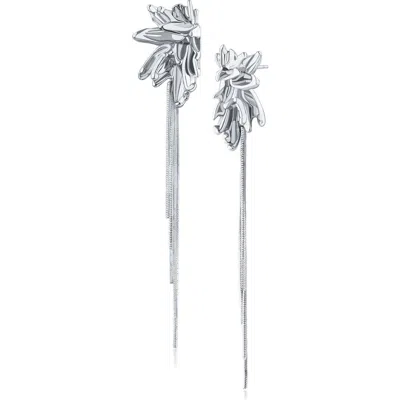 Jardin Floral Cluster Drop Earrings In Silver