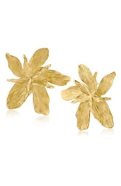 Jardin Floral Statement Earrings In Gold