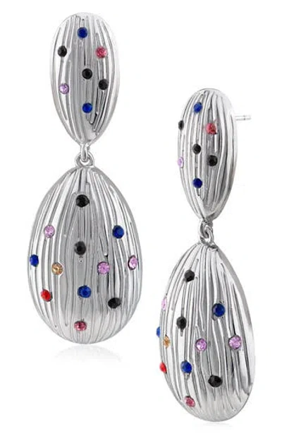 Jardin Fluted Crystal Drop Earrings In Multi