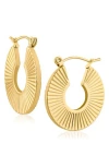 Jardin Fluted Fan Hoop Earrings In Gold