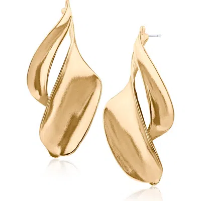 Jardin Folded Twist Drop Earrings In Gold