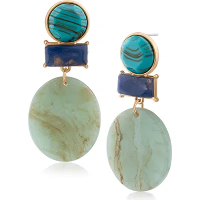 Jardin Geometric Boho Statement Drop Earrings In Multi