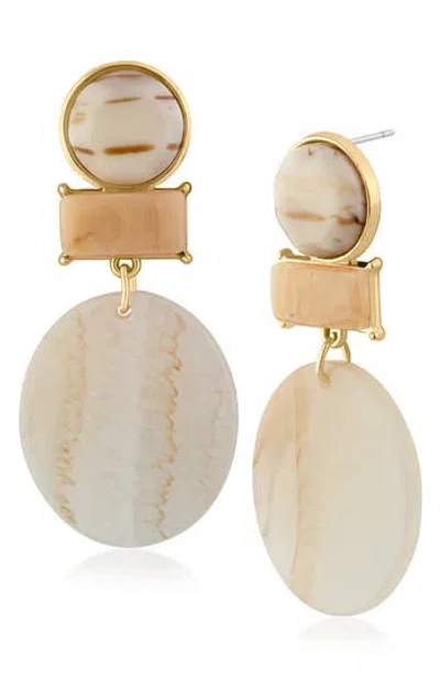 Jardin Geometric Boho Statement Earrings In Gold