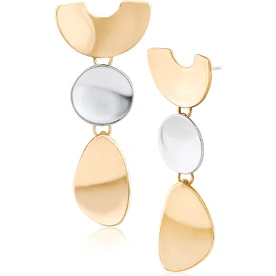 Jardin Geometric Modern Two-tone Drop Earrings In Multi
