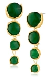 Jardin Graduated Sculpted Circle Linear Drop Earrings In Multi
