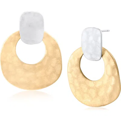 Jardin Hammered Two-tone Drop Earrings In Multi
