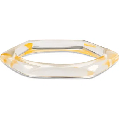 Jardin Hexagon Resin Bangle Bracelet In Clear