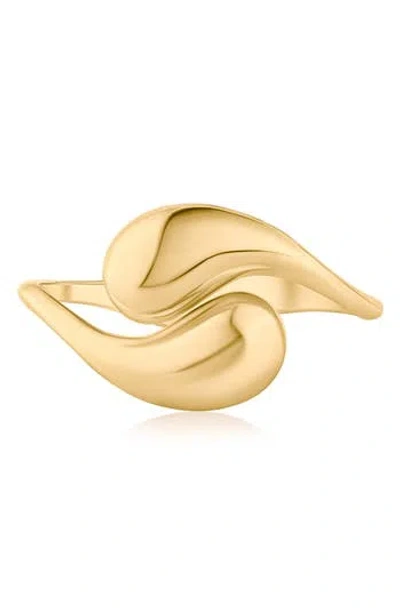 Jardin Hinged Tear Drop Cuff Bracelet In Gold