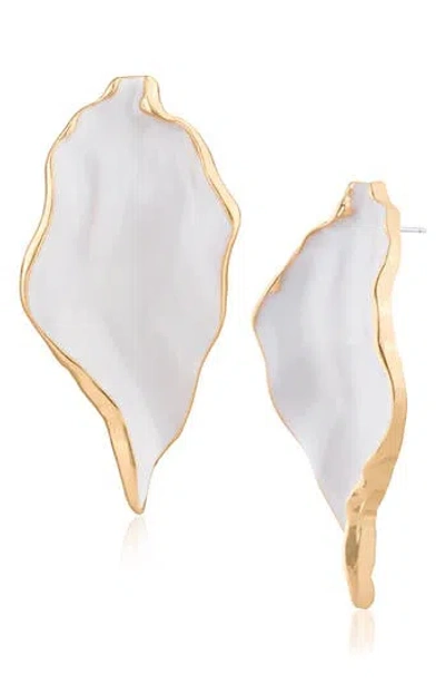 Jardin Irregular Iridescent Stud Earrings In Multi