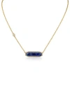 Jardin Lapis Lazuli & Cubic Zirconia Horizontal Bar Pendant Necklace In Multi