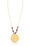 Jardin Large Medallion Pendant Necklace In Purple/gold