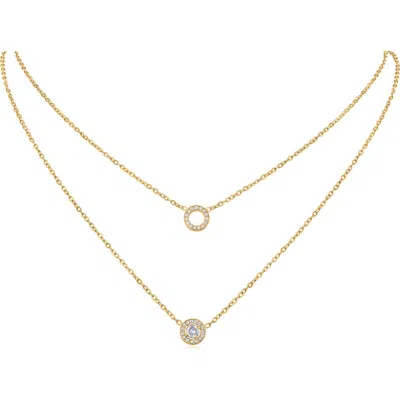 Jardin Layered Pavé Cubic Zirconia Necklace In Gold
