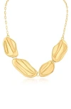 Jardin Liquid Metal Wave Frontal Necklace In Gold