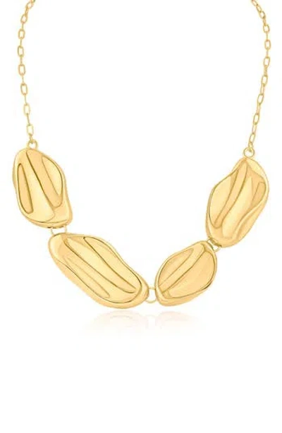 Jardin Liquid Metal Wave Frontal Necklace In Gold