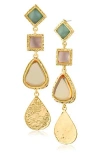 Jardin Mixed Stone Link Drop Earrings In Multi/gold