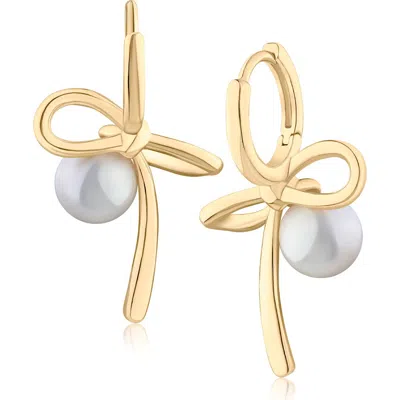Jardin Modern Faux Pearl Bow Drop Earrings In Multi